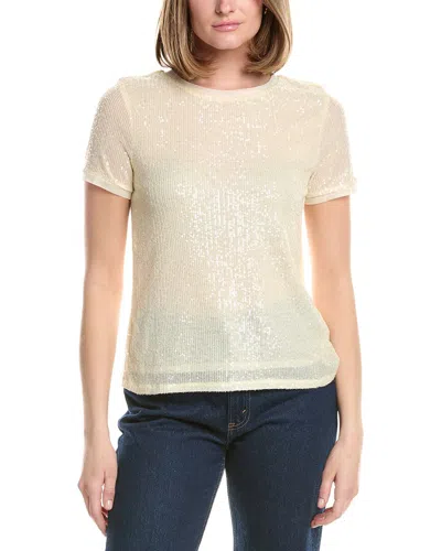 Anne Klein Banded Sequin T-shirt In Neutral