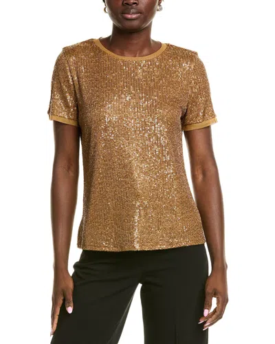 Anne Klein Banded T-shirt In Brown