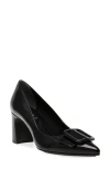 Anne Klein Baretta Buckle Pump In Black Patent