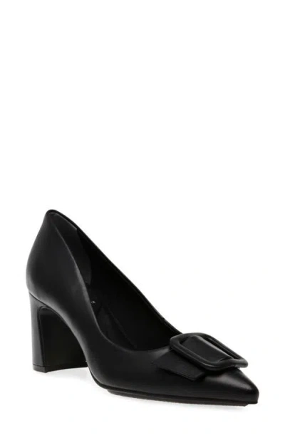 Anne Klein Baretta Buckle Pump In Black Pu