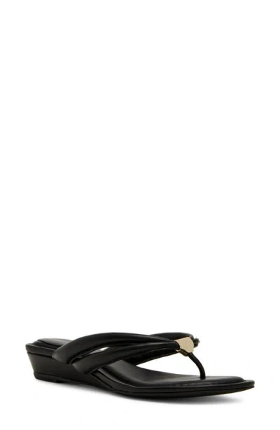 Anne Klein Bari Wedge Sandal In Black