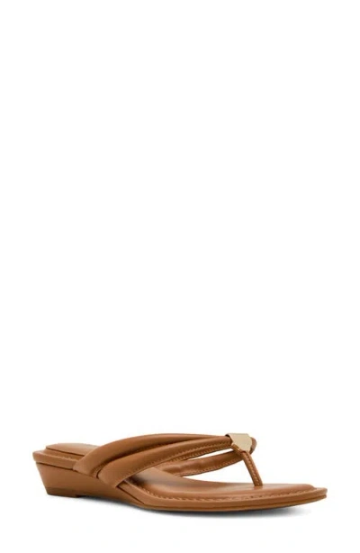 Anne Klein Bari Wedge Sandal In Brown