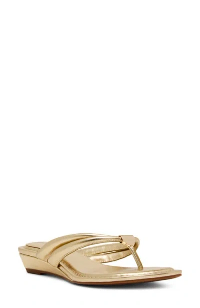 Anne Klein Bari Wedge Sandal In Gold