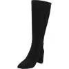 Anne Klein Barnard Womens Zip Up Slip On Knee-high Boots In Black