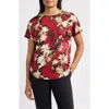 Anne Klein Bateau Neck Heat-set Crystal Top In Red
