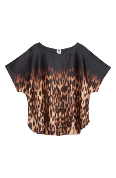 Anne Klein Bateau Neck Top In Anne Black Multi
