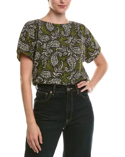Anne Klein Bateau Neck Top In Green