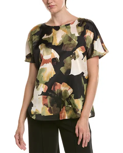 Anne Klein Bateau Neck Top In Multi