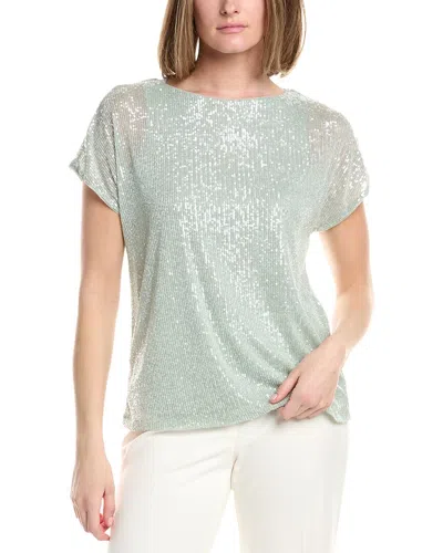 Anne Klein Bateau Sequin Dolman T-shirt In Gray