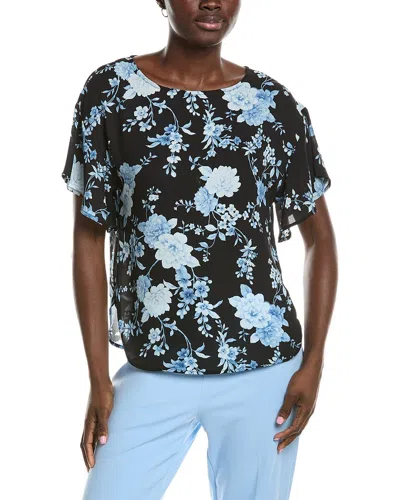 Anne Klein Batteau Neck Blouse In Black