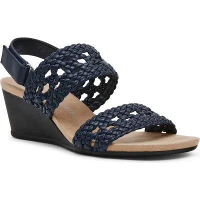 Anne Klein Baxxter Wedge Sandal In Blue