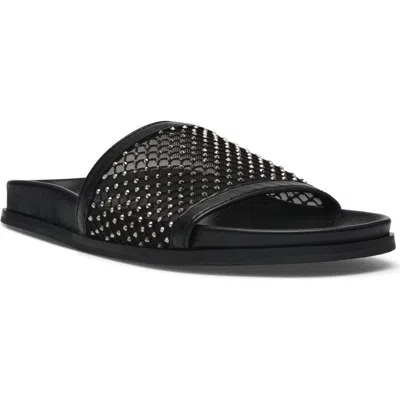 Anne Klein Beatrix Mesh Slide Sandal In Black Mesh