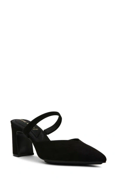 Anne Klein Bellatrix Pointed Toe Mule In Black Suede