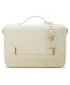 Anne Klein Belted Flap Small Satchel Bag In White