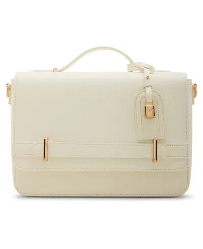 Anne Klein Belted Flap Small Satchel Bag In White
