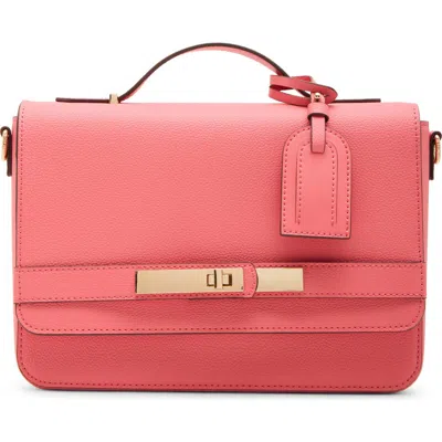 Anne Klein Belted Flap Top Handle Crossbody Bag In Pink