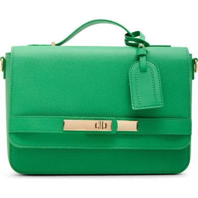 Anne Klein Belted Flap Top Handle Crossbody Bag In Green
