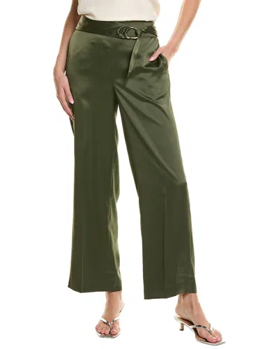 Anne Klein Belted High-rise Wide Leg Pant In Green