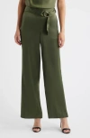 Anne Klein Womens Pull On High Rise Belted Wide Leg Satin Pants Xxs P Xxl