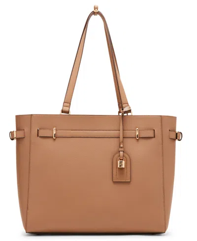 Anne Klein Belted Large Shoulder Tote Bag In Brown