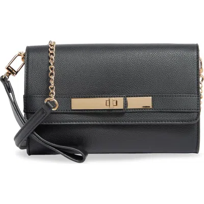 Anne Klein Belted Wallet On A Chain Crossbody Bag In Black