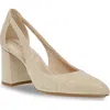 Anne Klein Women's Barclay Pointed Toe T Strap Block Heel Pumps In Platinum