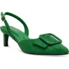 Anne Klein Bernette Bow Pump In Green Microsuede