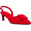 Anne Klein Bernette Bow Pump In Lipstick Red Microsuede
