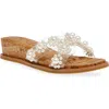 Anne Klein Womens Embellished Manmade Slide In Clear Vinyl/ Cork