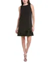 Anne Klein Rosette Bow Back Sleevless Shift Dress In Black