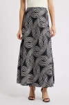 Anne Klein Bias Cut Pull-on Midi Skirt In Black