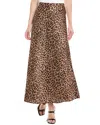 Anne Klein Bias Flare Skirt In Animal Print