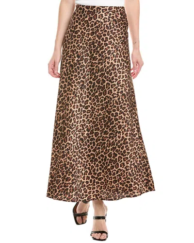 Anne Klein Bias Flare Skirt In Animal Print