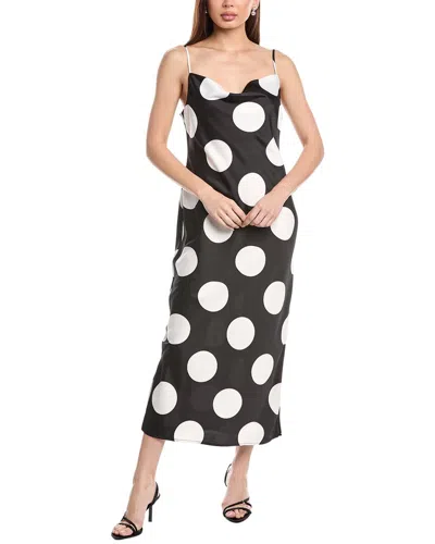 Anne Klein Bias Slip Midi Dress In Black