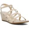 Anne Klein Bijou Strappy Wedge Sandal In Platinum Shimmer