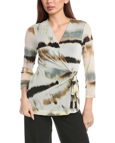 Anne Klein Bishop Sleeve Top In White Dove