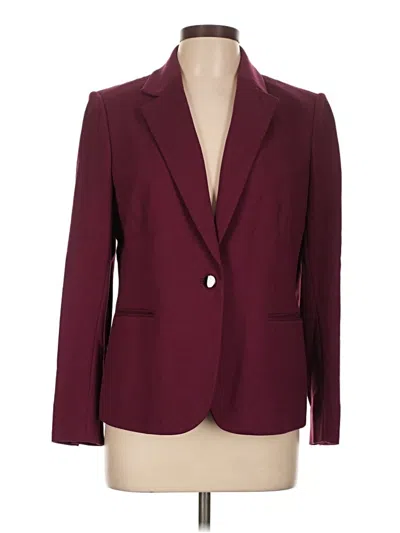 Pre-owned Anne Klein Blazer Jacket In Burgundy