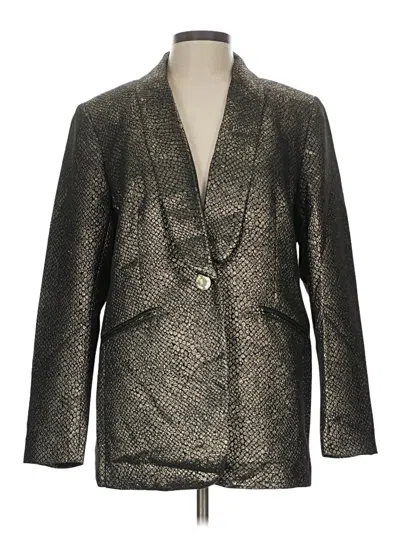 Pre-owned Anne Klein Blazer Jacket In Gold