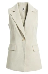 Anne Klein Notch Collar Vest In Beige