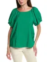 Anne Klein Bubble Sleeve Top In Green