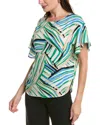 Anne Klein Plus Size Printed Flutter-sleeve Blouse