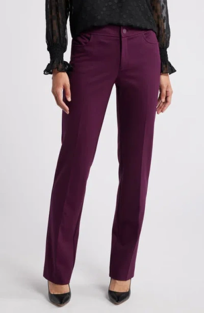 Anne Klein Bootcut Pants In Deep Plum