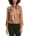 Anne Klein Bow Blouse In Brown