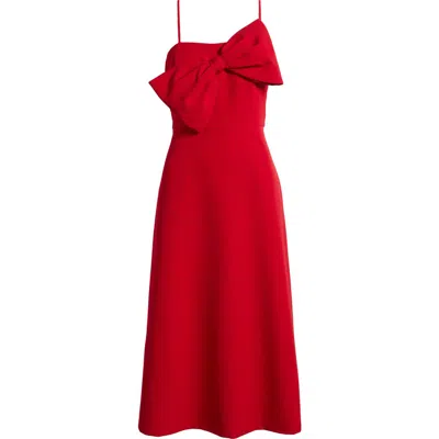 anne klein red dress Anne Klein Women's Cap-Sleeve Belted Scuba Crepe Dress - CARROT
