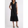 Anne Klein Bow Front Modern Midi Dress In Black