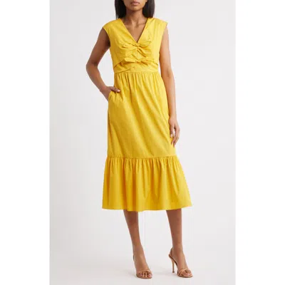 ANNE KLEIN ANNE KLEIN BOW FRONT MODERN MIDI DRESS