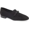 Anne Klein Bowery Pavé Loafer In Black Suede