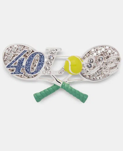 Anne Klein Boxed Silver-tone Dynamic Tennis Racket Pin In Gold