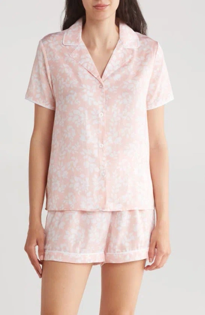 Anne Klein Boxer Short Pajama Set In Pink Floral