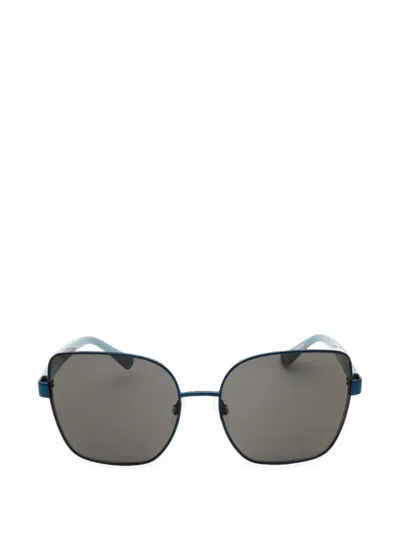 Anne Klein Braided Oversized-frame Sunglasses In Blue